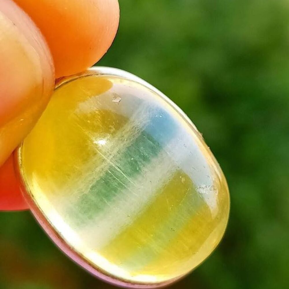 Natural fluorite crystal pendent